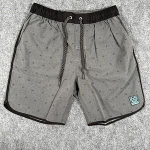 Dixxon The Chad Shorts Swim Trunks Small Finney Gray Drawstring Beach NWT Men's